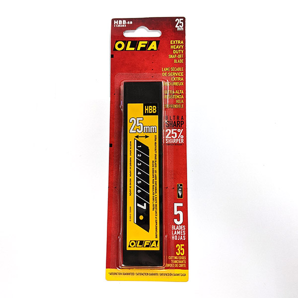 25mm Extra Heavy-Duty Ultra-Sharp Black Snap-Off Blades 5pk