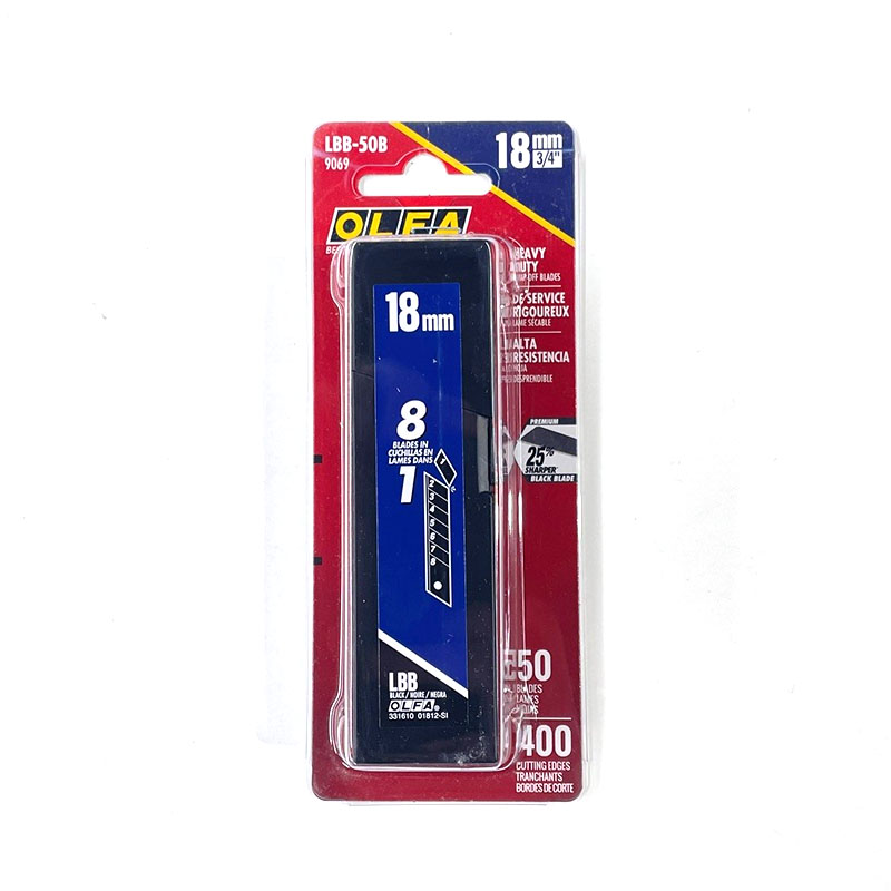 18mm Heavy-Duty Ultra-Sharp Black Snap-Off Blades 50pk